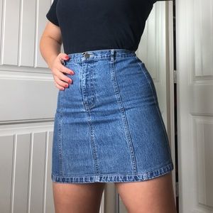 Vintage 90s High Waisted Denim Skirt
